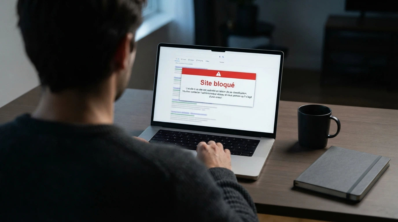 Interface du site de l'ANJ affichant la page de lutte contre l'offre illégale et la liste des sites bloqués