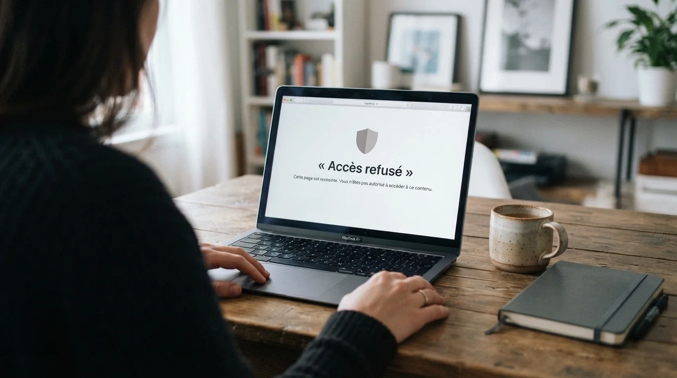 Logo de l'ANJ juxtaposé à la mention « offre illégale » sur un écran de blocage