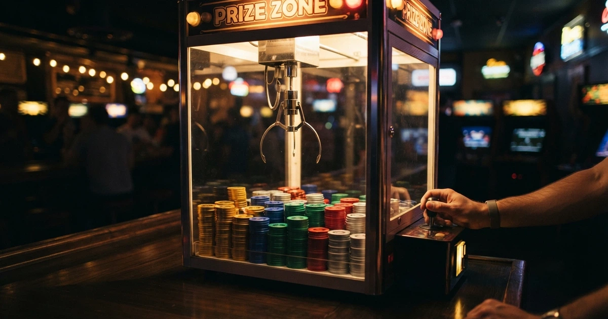Machine à pince bonus Crab dans un casino en ligne, pince au-dessus de récompenses colorées