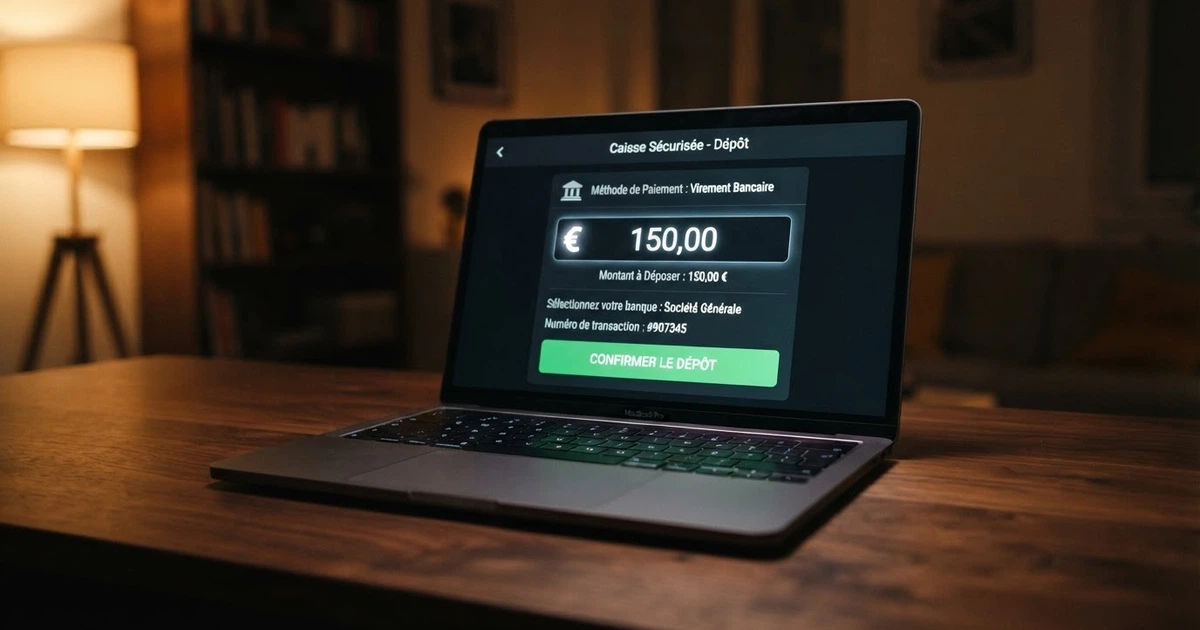 Interface de paiement Klarna Pay Now affichée dans la caisse d'un casino en ligne, avec le logo Klarna et un champ de montant en euros.