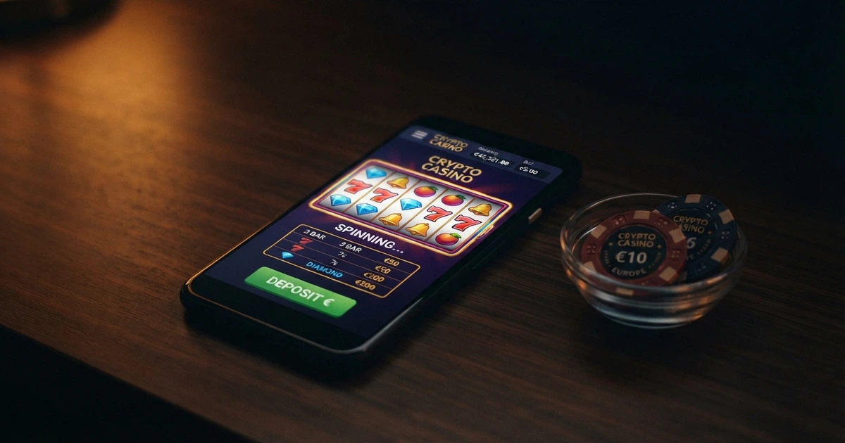 Interface d'un casino en ligne affichant une section dépôt avec le logo Solana, des jeux de casino en arrière-plan et un portefeuille crypto Phantom connecté