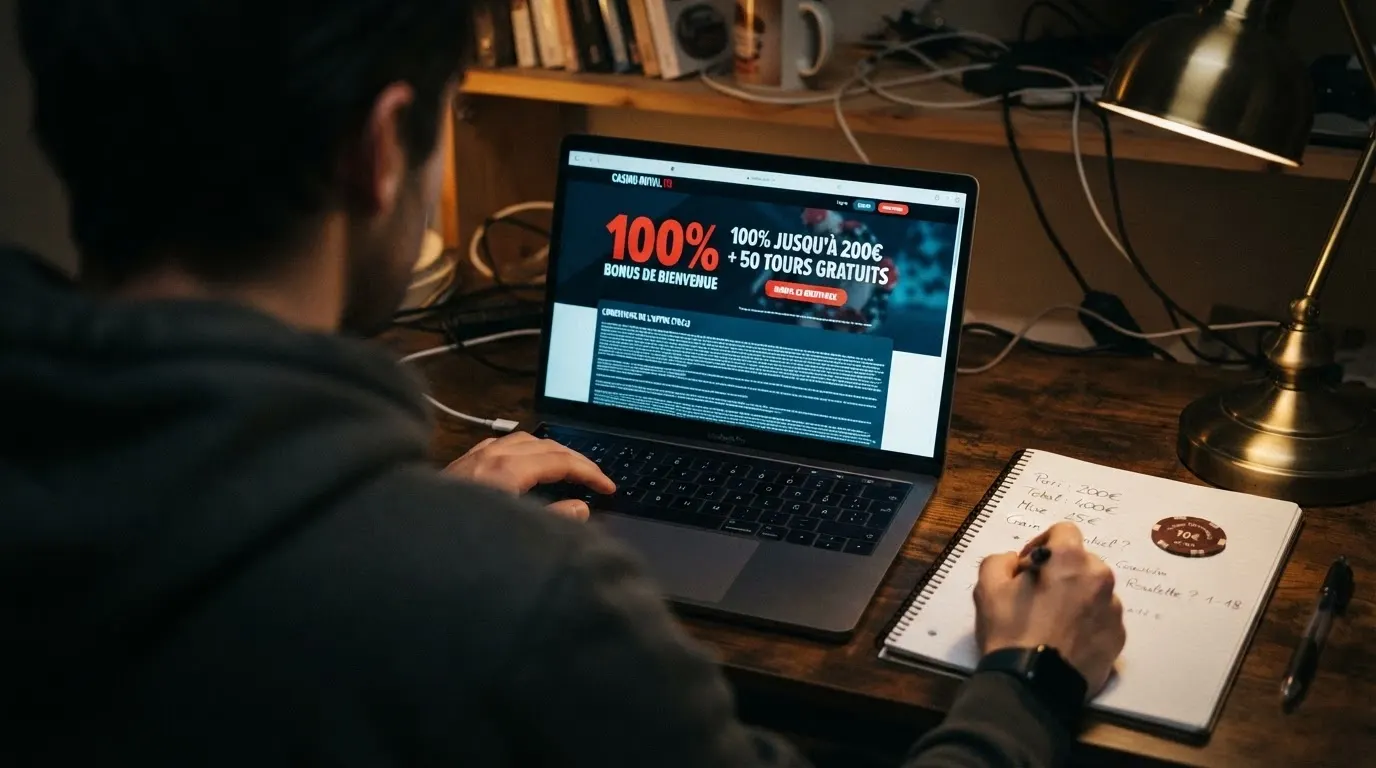 Capture d'écran des conditions de bonus d'un casino en ligne avec le multiple de wagering mis en évidence