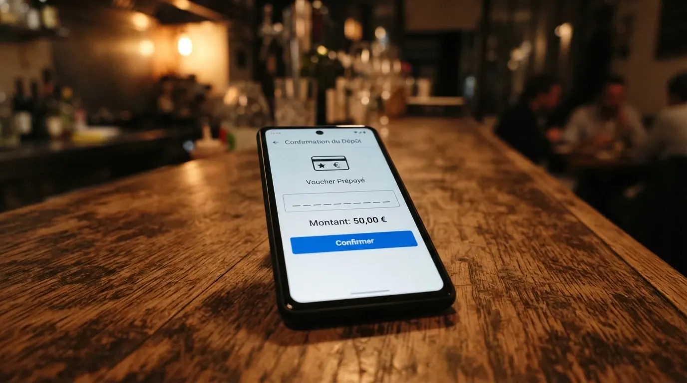 Interface de dépôt d'un casino en ligne montrant la sélection de Paysafecard, le champ de saisie du code PIN à 16 chiffres et la confirmation du montant