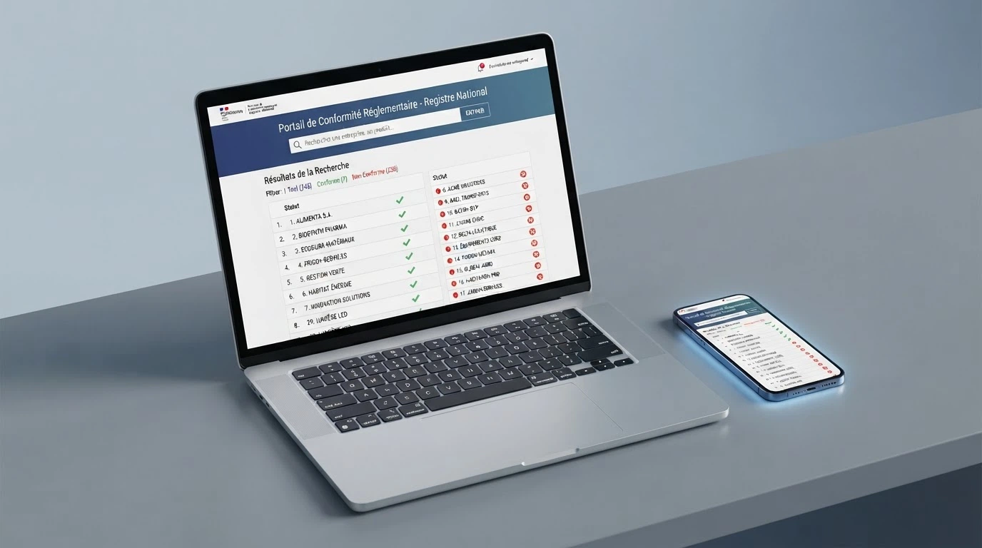 Interface du registre des opérateurs agréés de l'ANJ consultable en ligne