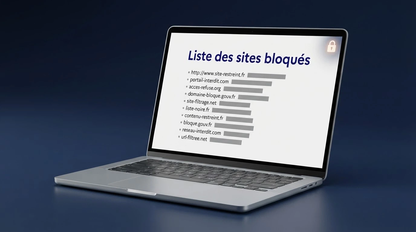 Capture d'écran de la page officielle de l'ANJ présentant la liste des sites de jeux d'argent bloqués et déréférencés en France