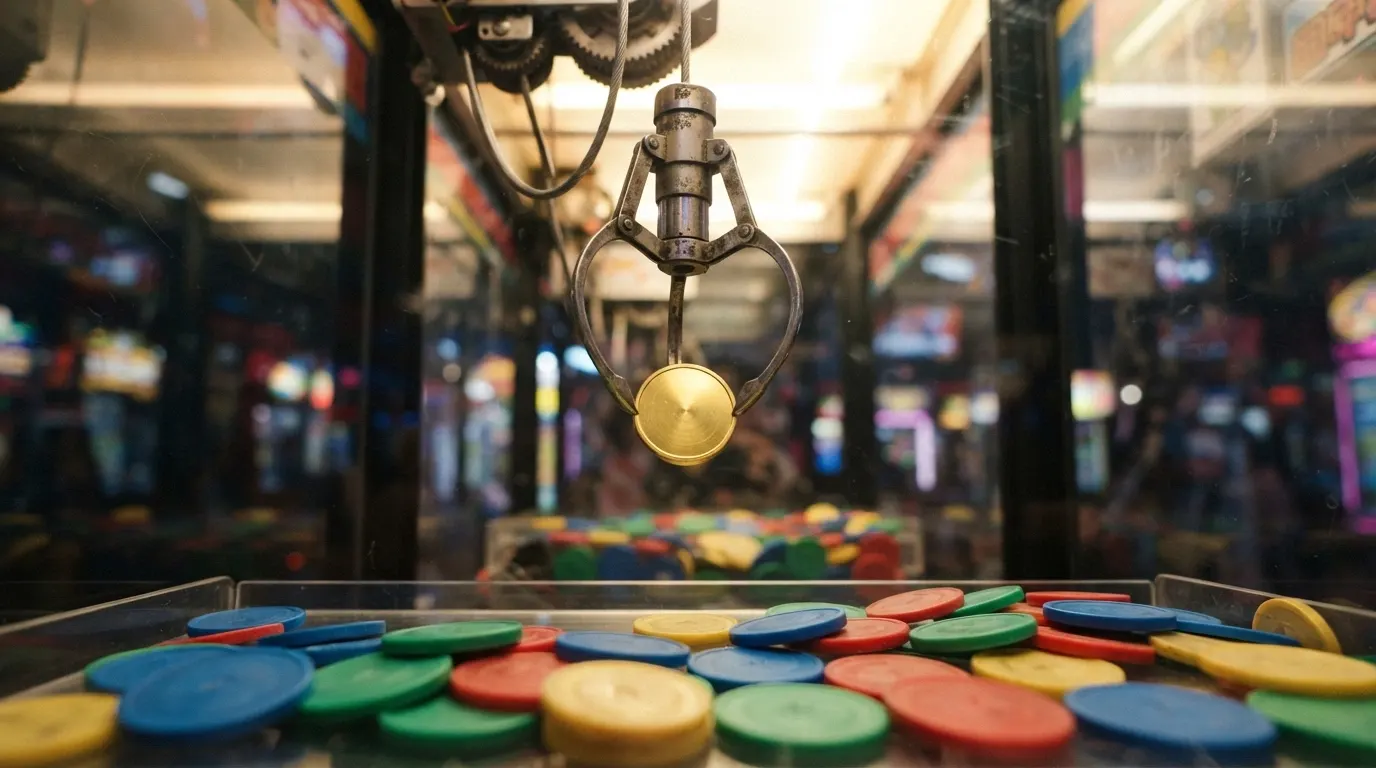 Interface de jeu montrant la pince saisissant un symbole de récompense dans la machine bonus Crab