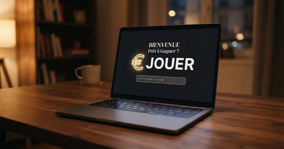 Page d'accueil d'un casino en ligne affichant une inscription sans justificatif d'identité