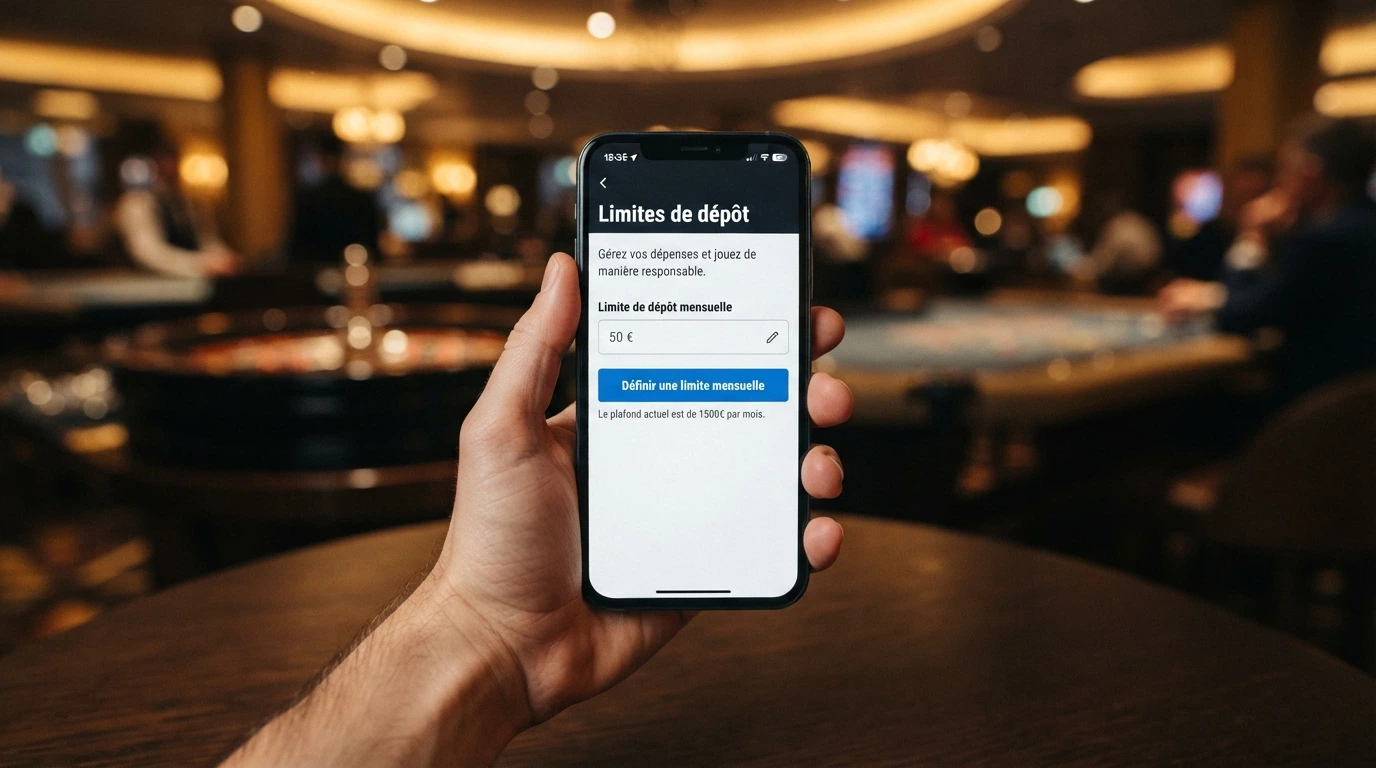 Interface du site Evalujeu.fr affichant l'auto-test basé sur l'Indice Canadien du Jeu Excessif, ou capture de la page d'accueil de Joueurs Info Service avec le numéro d'appel 09 74 75 13 13