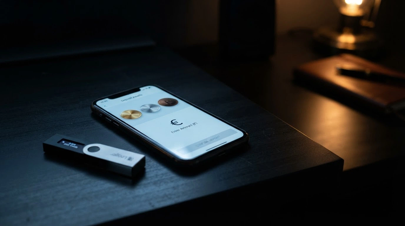Interface de dépôt par cryptomonnaie sur un casino en ligne affichant les options Bitcoin, Ethereum et USDT