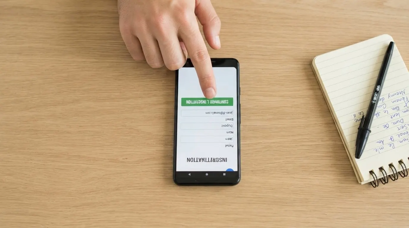 Interface en ligne du dispositif IVJ montrant le formulaire d'inscription et les étapes de la procédure