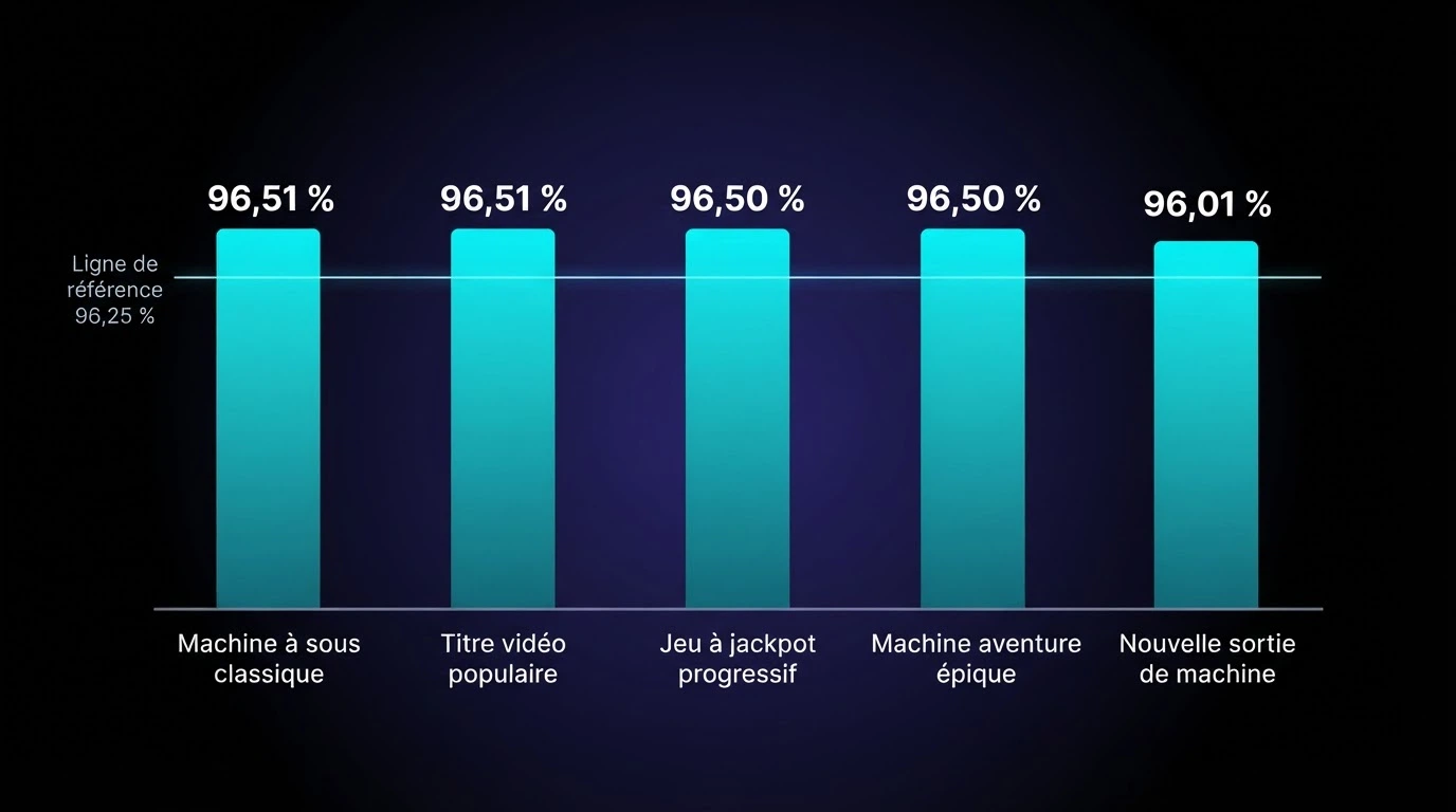 Graphique comparatif des taux de redistribution (RTP) des machines à sous les plus populaires des casinos XRP